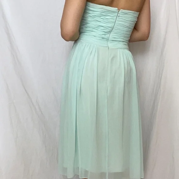 Chiffon overlay midi tea length bridesmaid / grad dress - Picture 5 of 11